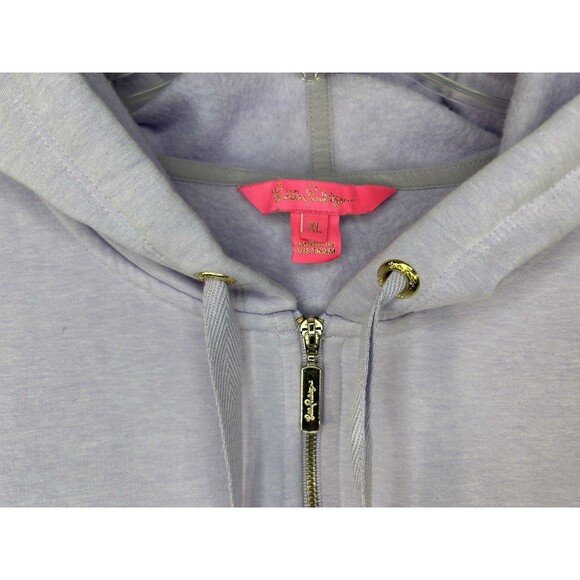 Lilly Pulitzer Suri Hoodie Women’s XL Lilac Purple 1/2 Zip Pullover - Picture 2 of 11